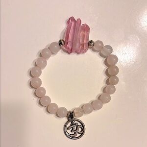 Om Charm Crystal Bracelet